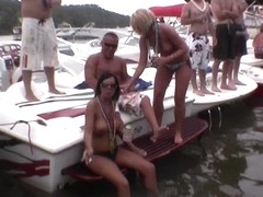 many random women flashing their perfect tits on lake