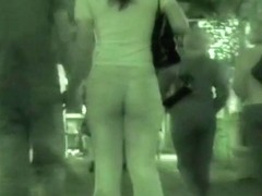 Amazing brunette gets her ass filmed on spy cam