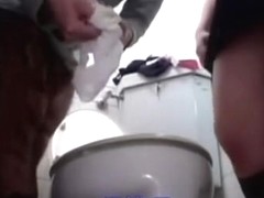 Japanese couple having smoking-hot sex in a toilet