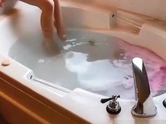 My merry dark brown girlfriend can't live without to fuck in the bath