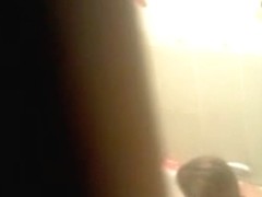 Hidden camera in the shower with fat wife Natasha