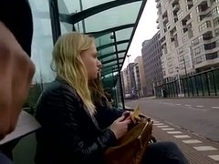Flashing my dick in public bus stop