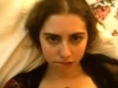 Cumming on captivating breasty teenies face