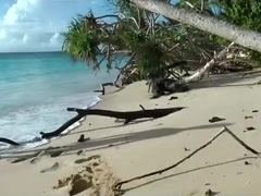 Self fisting, jerking off, wazoo play - on beach in Tonga