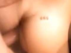 Slender non-professional tattooed takes anal and facial.