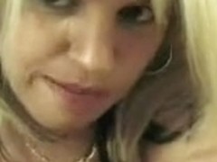 Sexy blonde MILF licking and gulping my rod like a pro