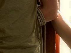 Hung stud tied up ass fucked and made to swallow cock
