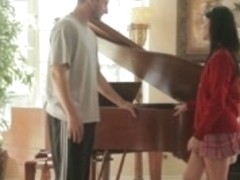 Piano tuner copulates the schoolgirl