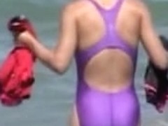 Candid voyeur girl in bikini of the nice lilac color 06o
