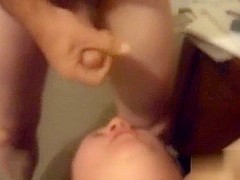 Making sexyslavegirl take my shlong and giving her a facial