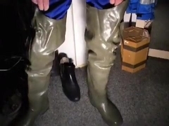 nlboots - rubber green (cz) cebo waders (35 yrs old)