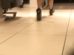 flowery dress upskirt tall and sexy chick in shops