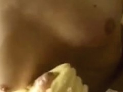 Sexy breasty Blond enjoyed an outdoor cook jerking