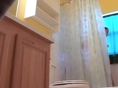 cute guest shaving in bathroom spycam