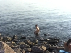 Dasi West in amateur nude cutie posing seductively on a beach