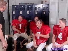 Bukkake loving nfl players in lockerroom fucking