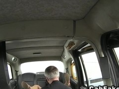 Brit amateur fucked from behind in cab