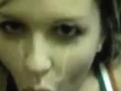 Juvenile woman takes biggest ejaculation on her cute face