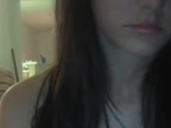 Tiny teen beats off in front webcam