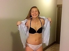 Hot Amateur Teen Strips and Sucks Her Boyfriend