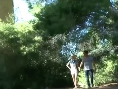 men join couple in woods