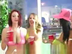 Teen rave girls party outdoors
