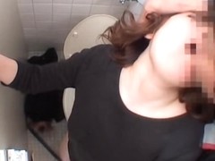 Long vagina fucked hard by japanese dick in public toilet