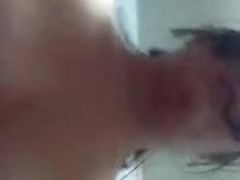 My curvy girlfriend stuffing her cunt with a dildo while riding