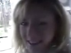 Blonde does BJ in car