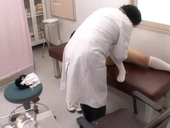 Adorable big booty Japanese teen gets her pussy exam