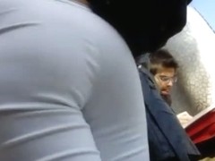 Candid street vid of a juicy ass in tight white pants
