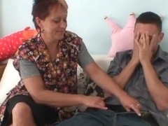 Penis hungry mama jumps on her son in law