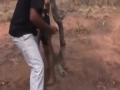 African Babe Tortured Outdoros