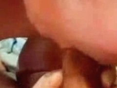 Adult lady swallowed hard a lover's cock in the amateur cum story