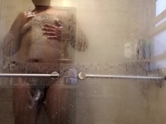 Let's watch stepdaddy take a shower,maybe next time he will open the shower