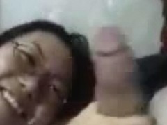Strong white dick inside of a tiny Asian mouth