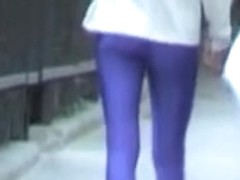Blue spandex pants caught in the street by hot hunter 03zp