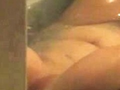 Busty British wife's tan lines in the bath