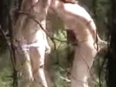 Nude girls in a forest - hidden cam