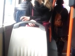 spy blonde in bus romanian