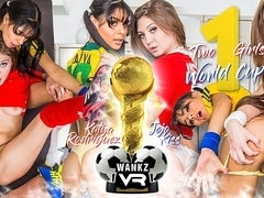 Two Girls & One World Cup Preview - Jojo Kiss & Katya Rodriguez - WANKZVR