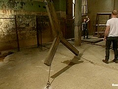 BoundGods : A Bound Gods member gets tied up abused and fucked till he begs for mercy