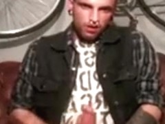 Pierced punk skinhead jacking