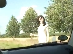 German cutie hitchhiking