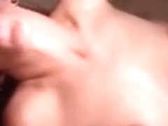 Pierced tongue legal age teenager sucks load out of him