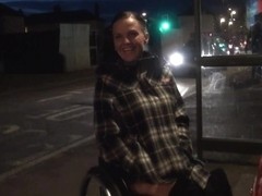 Leah Caprice flashing twat in public from her wheelchair