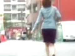 Skirt sharking video featuring a sweet Japanese babe