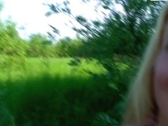 Sexy amateur girl Ariana walks in the forest and undresses