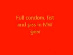Full condom, fist and piss in MX gear