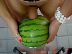 crossdresser watermelon fuck